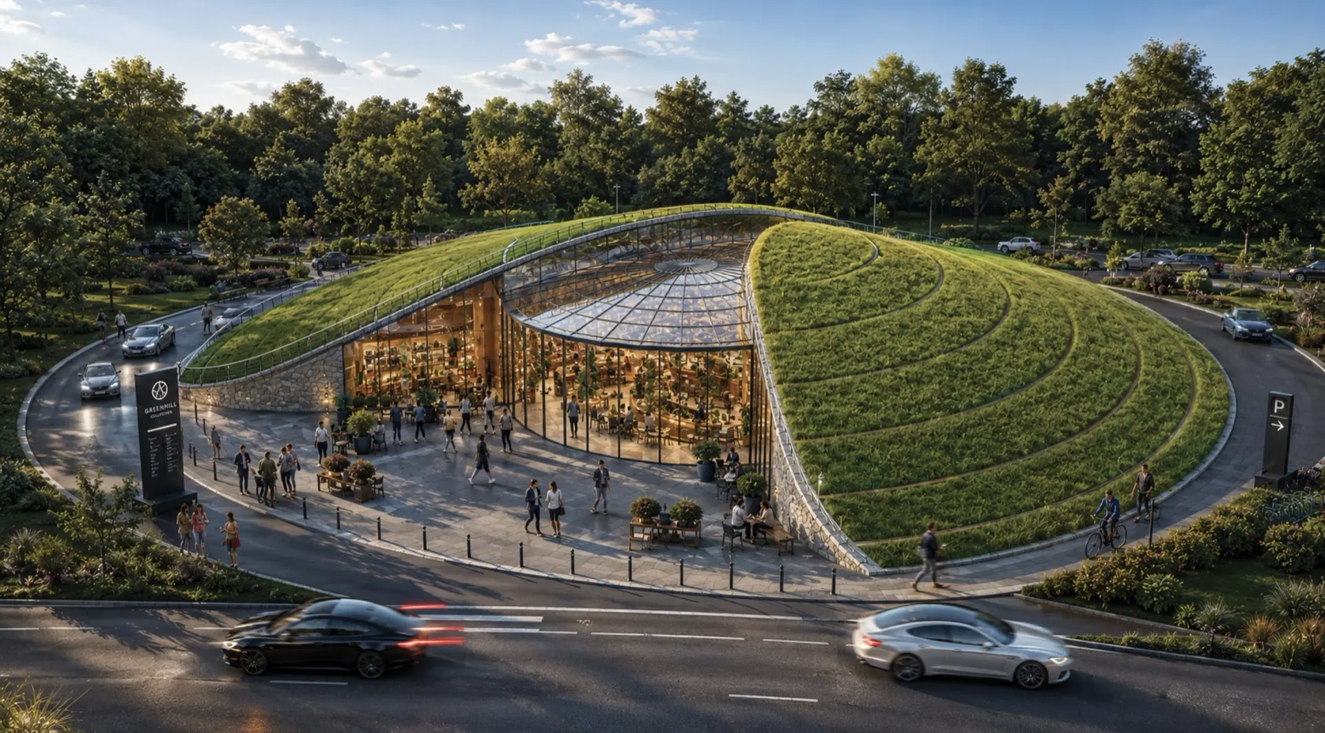 Green roof civic landscape and architecture by Art Lands